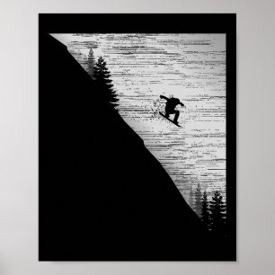 Snowboard Winter Sport Vakantie Gift Mount Poster