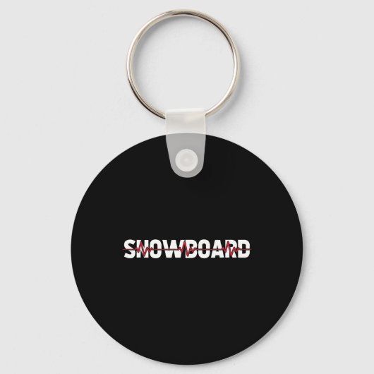 Snowboard - Wintersport Snowboarder Ekg Heartbea Sleutelhanger (Voorkant)