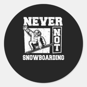 Snowboard Wintersport - Snowboarder Ronde Sticker