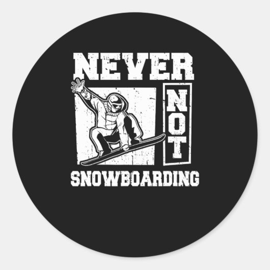 Snowboard Wintersport - Snowboarder Ronde Sticker (Voorkant)