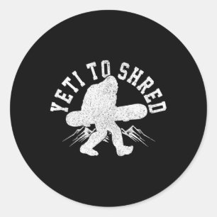 Snowboard Yeti om Bigfoot snowboarder grappig te v Ronde Sticker
