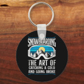 Snowboardbordgans met  Retrooggles Sleutelhanger (Voorkant)