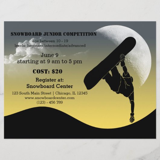 Snowboardcompetitie Flyer (Voorkant)