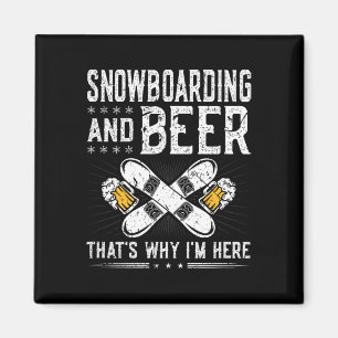 Snowboarden Bier Drink Snowboard Magneet
