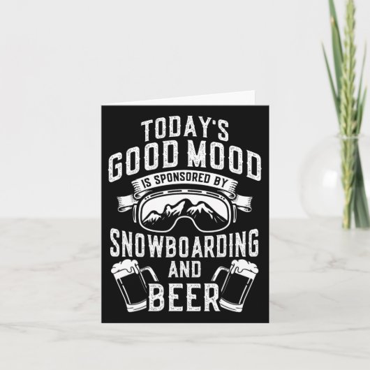 Snowboarden Bier  Vandaag is het Goede M Kaart (Voorkant)