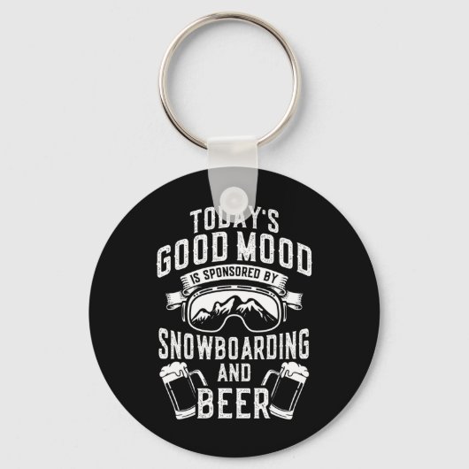 Snowboarden Bier  Vandaag is het Goede M Sleutelhanger (Voorkant)