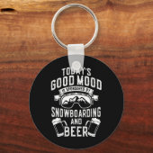 Snowboarden Bier  Vandaag is het Goede M Sleutelhanger (Voorkant)