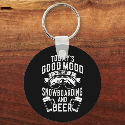 Snowboarden Bier  Vandaag is het Goede M Sleutelhanger (Voorkant)