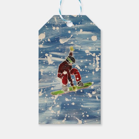 Snowboarden cadeau label cadeaulabel (Voorkant)
