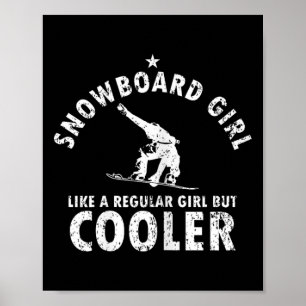 Snowboarden cadeau voor meisje snowboarder winters poster