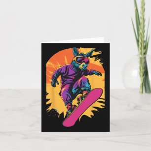 Snowboarden Dieren - Ezel op een snowboard Kaart