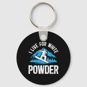 Snowboarden doe ik voor White Powder Snowboarders Sleutelhanger