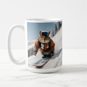 Snowboarden Eekhoorn Wintertime Whimsical Animal Koffiemok