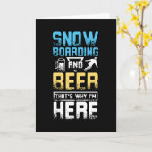 Snowboarden en bier kaart (Gele Bloem)