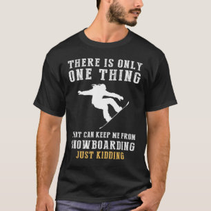 Snowboarden en lachen op de helling - versnipperd t-shirt