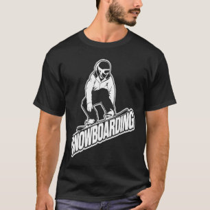 Snowboarden Grote Shredder Lettering Grote Sneeuw T-shirt