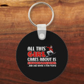 Snowboarden Het enige waar dit meisje om geeft is  Sleutelhanger (Voorkant)