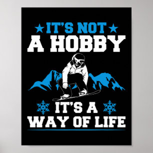 Snowboarden in de winter is geen baan poster