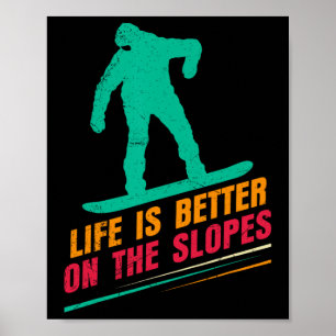 Snowboarden is beter op de hellingen Grappig CH Poster
