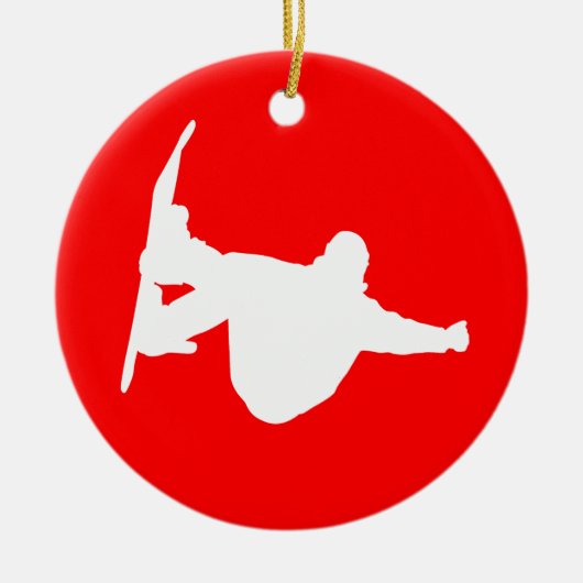 snowboarden keramisch ornament (Voorkant)