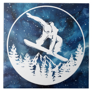 Snowboarden keramische Tegel Tegeltje