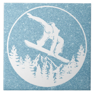 Snowboarden keramische Tegel Tegeltje