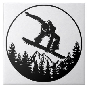 Snowboarden keramische Tegel Tegeltje