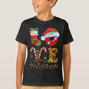 Snowboarden Kerstmis Verlichting Santa Love Snowbo T-shirt