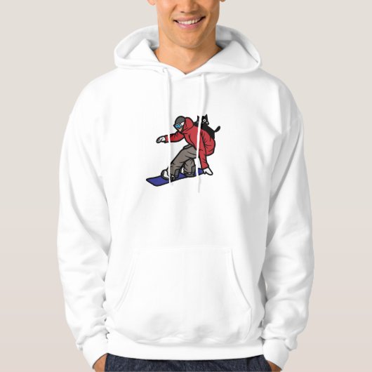 Snowboarden met mijn kat hoodie (Voorkant)