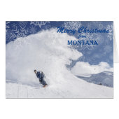 Snowboarden Montana Snowflake Kerst Kaart (Voorkant Horizontaal)