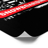 Snowboarden Mountain met Amerikaanse vlag - Poster (Hoek)