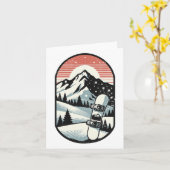 Snowboarden Mountain Scene Snowboarder 1 Kaart (Gele Bloem)