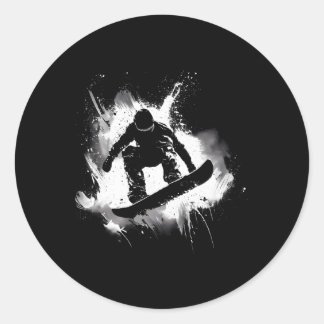 Snowboarden neus Grab Trick Ronde Sticker