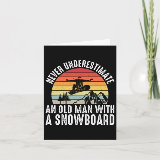 Snowboarden onderschat nooit een oud Man met een Kaart (Voorkant)