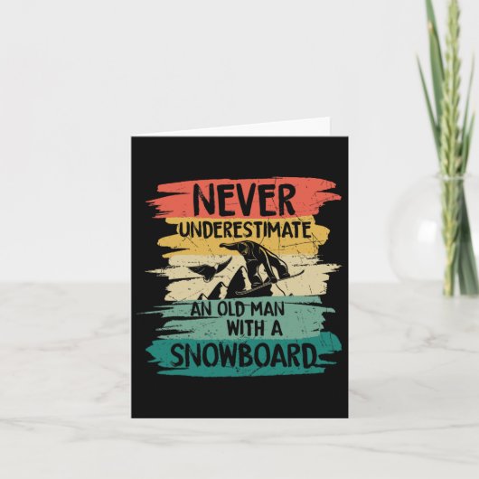 Snowboarden onderschat nooit een oud Man met een Kaart (Voorkant)