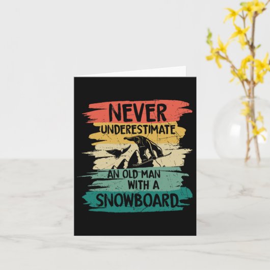 Snowboarden onderschat nooit een oud Man met een Kaart (Gele Bloem)