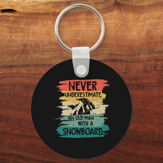 Snowboarden onderschat nooit een oud Man met een Sleutelhanger (Voorkant)