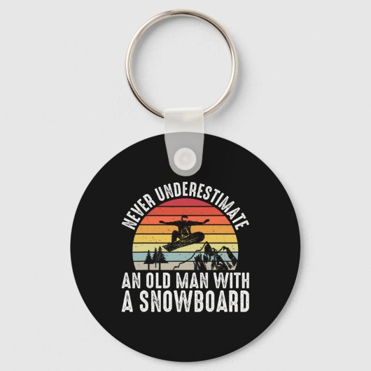 Snowboarden onderschat nooit een oud Man met een Sleutelhanger (Voorkant)