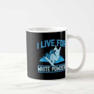 Snowboarden outfit Ik leef voor White Powder Snowb Koffiemok