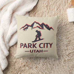 Snowboarden Park city Utah Kussen