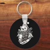 Snowboarden Polar Beer Mountain Snowboard Snowboa Sleutelhanger (Voorkant)