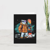 Snowboarden Polar Beer Winter Fun Arctic Adventur Kaart (Voorkant)