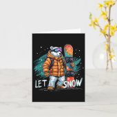 Snowboarden Polar Beer Winter Fun Arctic Adventur Kaart (Gele Bloem)