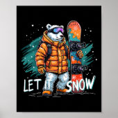 Snowboarden Polar Beer Winter Fun Arctic Adventur Poster (Voorkant)