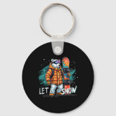 Snowboarden Polar Beer Winter Fun Arctic Adventur Sleutelhanger (Voorkant)