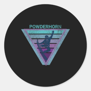 Snowboarden Powderhorn Ski Resort Colorado Snowbo Ronde Sticker