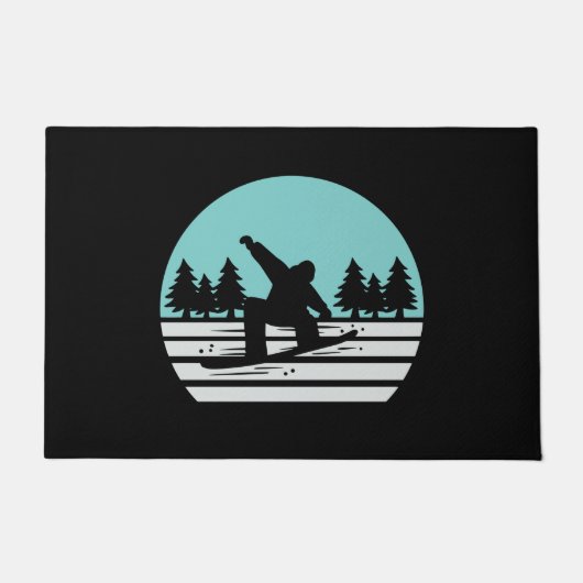 Snowboarden Retro Deurmat (Voorkant)