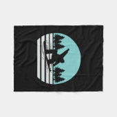 Snowboarden Retro  Fleece Deken (Voorkant (Horizontaal))