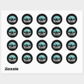 Snowboarden Retro  Ronde Sticker (Vel)
