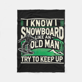 Snowboarden Shirt Mannen Opa Snowboarder Snowboa Fleece Deken